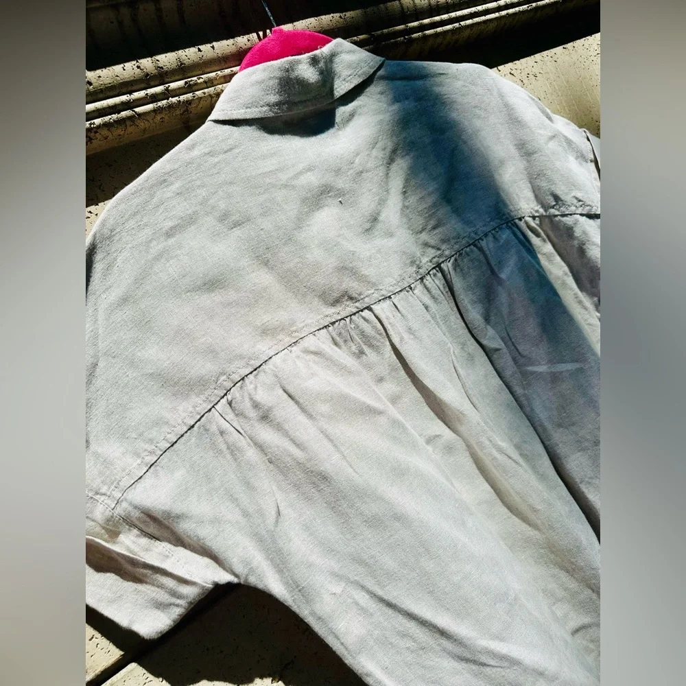 J.Crew ✨Relaxed Fit Linen Shirtdress ✨ 100% Linen ✨Flax ✨ Size Small - Picture 8 of 17
